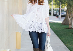 Alyssa Campanella The A List blog Miss USA Zimmermann Ticking Panel Smock Joie Jemima Boots