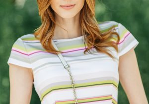 Alyssa Campanella The A List blog Miss USA 2011 Ted Baker Striped Dress Carousel Stripe Valentino Rockstud Heels