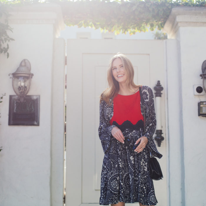 Miss USA 2011 Alyssa Campanella of The A List blog wearing Chloe Daisy Chain Pattern Dress