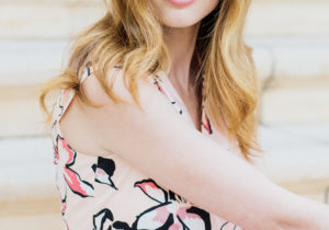 Miss USA 2011 Alyssa Campanella of The A List blog wearing Kate Spade New York Tiger Lily Wrap Dress