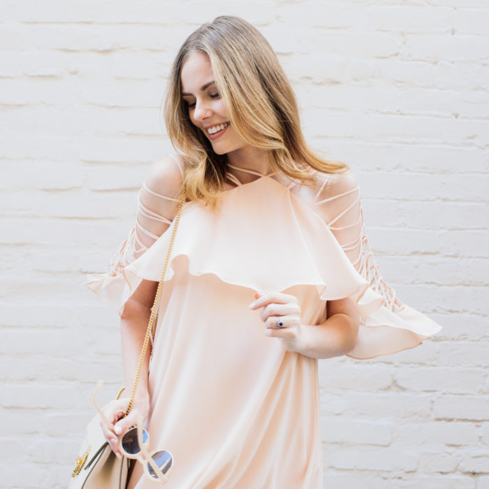 Miss USA 2011 Alyssa Campanella of The A List blog wearing Endless Rose Ruffle Multi Strap Mini Dress