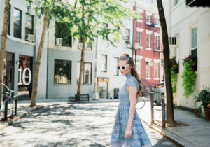 Miss USA 2011 Alyssa Campanella of The A List blog wearing Alice & Olivia Maureen dress at NYFW