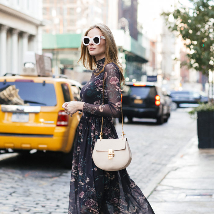 Miss USA 2011 Alyssa Campanella of The A List blog wearing the Ganni Delaney dress in New York