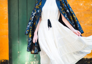 Miss USA 2011 Alyssa Campanella of the A List blog wearing Lafayette 148 New York Guenever Baroque Jacquard Coat in Copenhagen