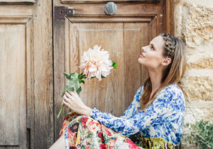 Miss USA 2011 Alyssa Campanella of The A List blog wearing Rococo Sand Romantic Floral Maxi Dress at Sunstone Winery by Jana Williams