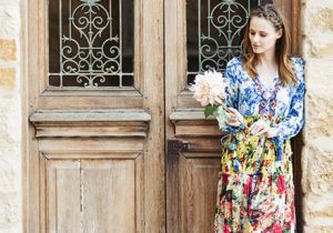 Miss USA 2011 Alyssa Campanella of The A List blog wearing Rococo Sand Romantic Floral Maxi Dress at Sunstone Winery by Jana Williams