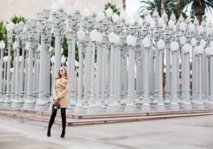 Miss USA 2011 Alyssa Campanella of The A List blog wearing REDValentino Dazzling Birds Trench Coat in Los Angeles