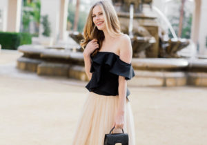 Miss USA 2011 Alyssa Campanella of The A List blog celebrates New Year's 2016 in a Petersyn Eliza top and ASOS tulle skirt