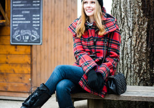 Miss USA 2011 Alyssa Campanella of The A List blog visits Salzburg, Austria Christmas markets wearing Stuart Weitzman Bearwear Boot
