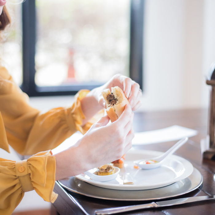 Miss USA 2011 Alyssa Campanella of The A List blog at her wedding menu tasting with Omni Catering Santa Barbara