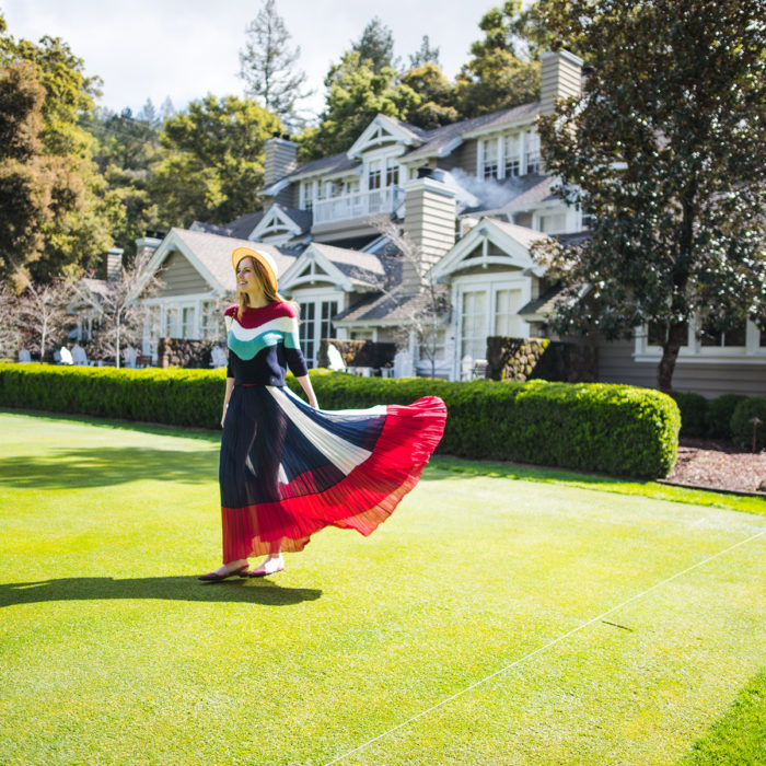 Miss USA 2011 Alyssa Campanella of The A List blog wears Red Valentino while visited Meadowood Napa Valley for her birthday
