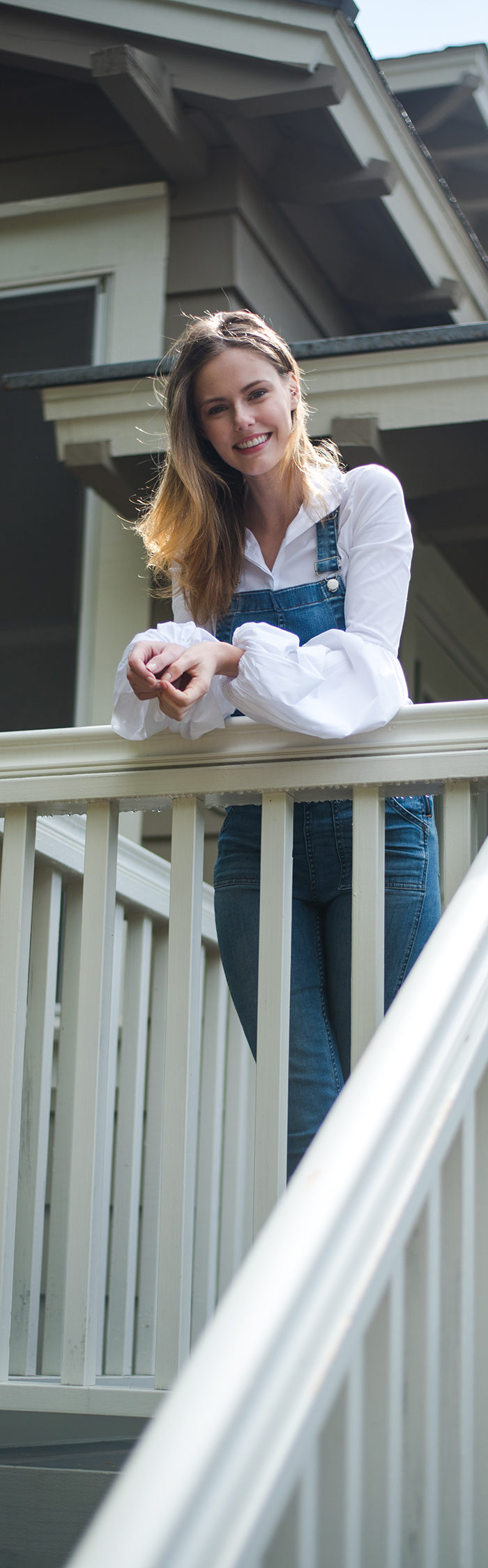 Miss USA 2011 Alyssa Campanella of The A List blog wearing Caroline Constas Jacqueline top and Madewell overalls at Meadowood Napa Valley for her birthday