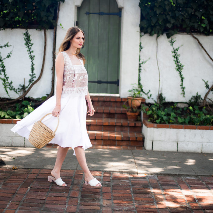 Alyssa Campanella The A List blog Summer Skirt Guide in Miguelina Gale skirt