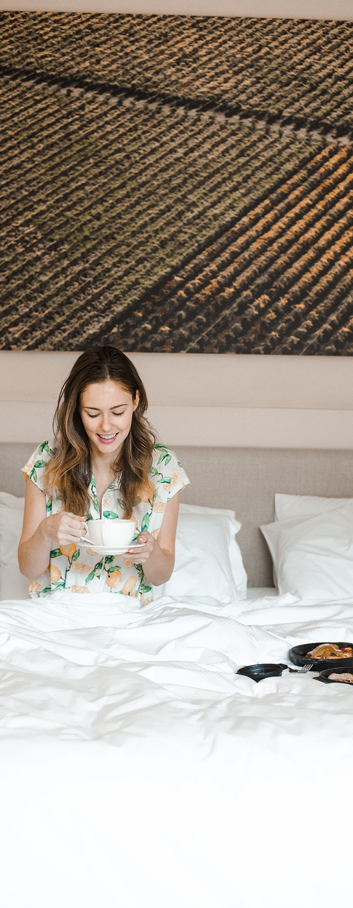 Alyssa Campanella of The A List blog visits Bardessono with Visit Napa Valley wearing Soma Intimates Lemon pajamas