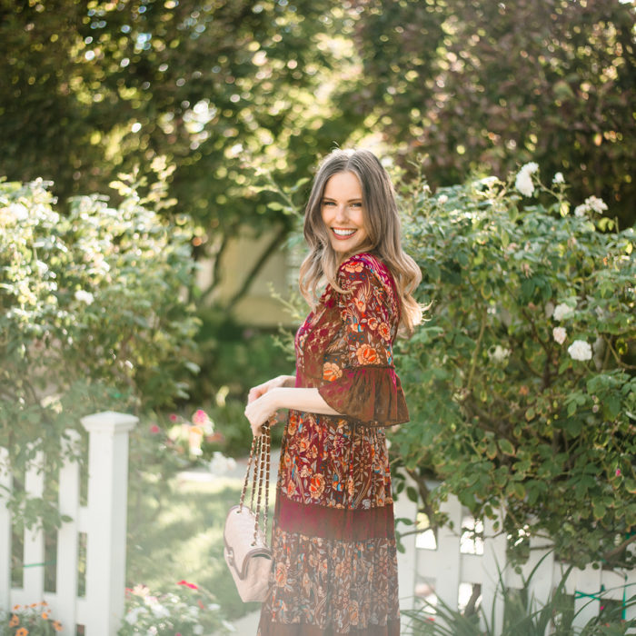 Alyssa Campanella of The A List blog is dressed for a fall wedding in Free People