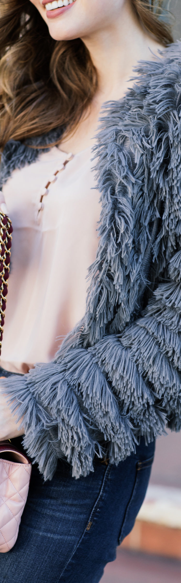 Alyssa Campanella of The A List blog shares her favorite faux fur pieces for winter in Greylin Cordella coat