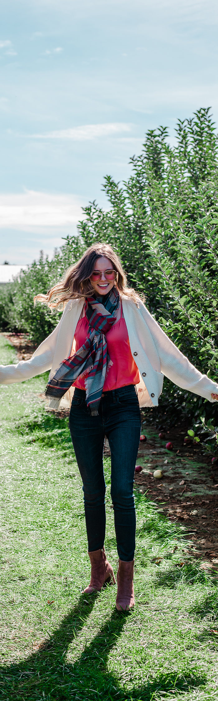 Alyssa Campanella of The A List blog goes apple picking in New Jersey with her sister Jessica wearing M Gemi Corsa boot