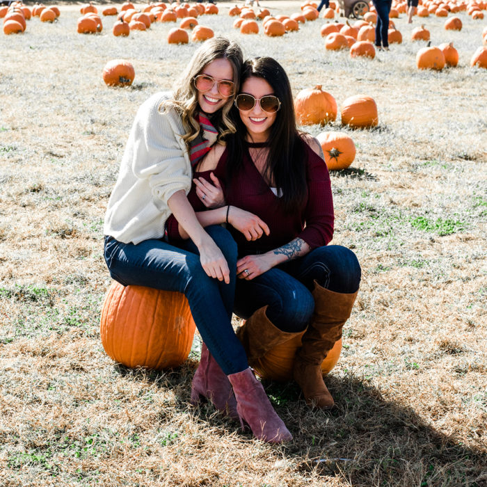 Alyssa Campanella of The A List blog goes apple picking in New Jersey with her sister Jessica wearing M Gemi Corsa boot