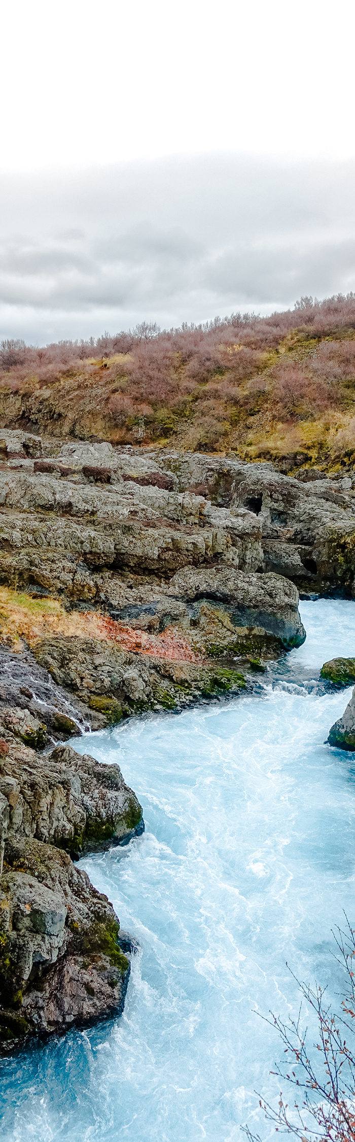 Alyssa Campanella of The A List visits Hraunfossar in West Iceland
