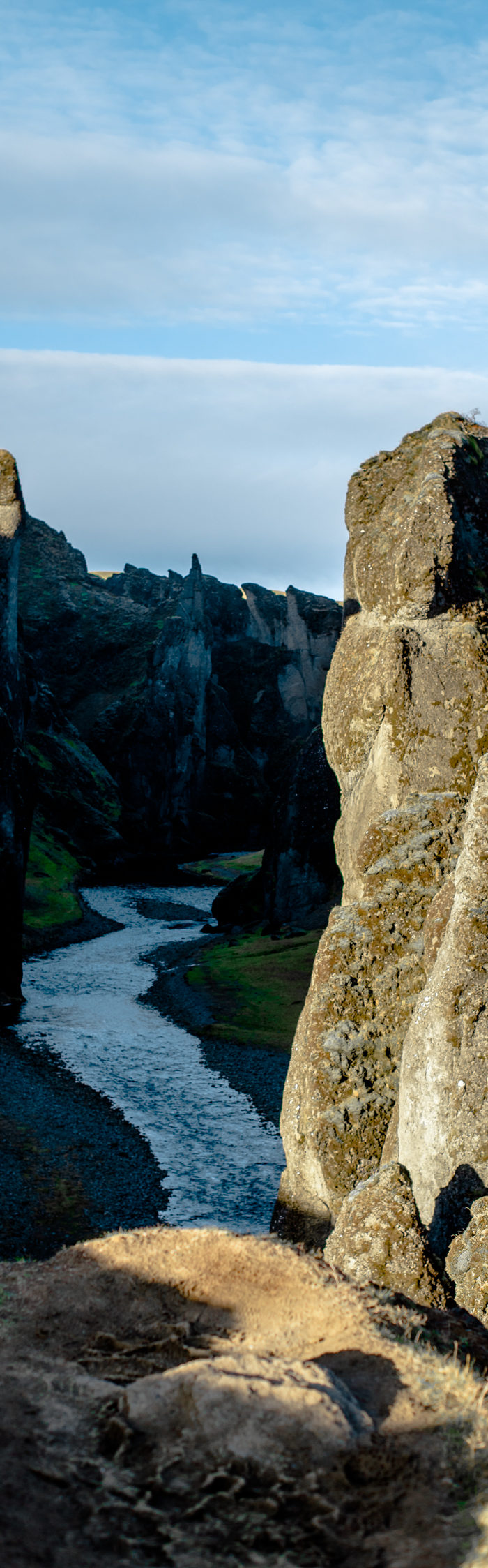 Alyssa Campanella of The A List blog visits Fjaðrárgljúfur on a road trip from Akureyri to Vik, Iceland
