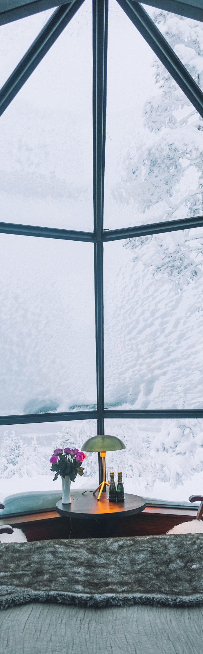 Alyssa Campanella of The A List blog visits the romantic glass igloo at Levin Iglut in Levi, Finland