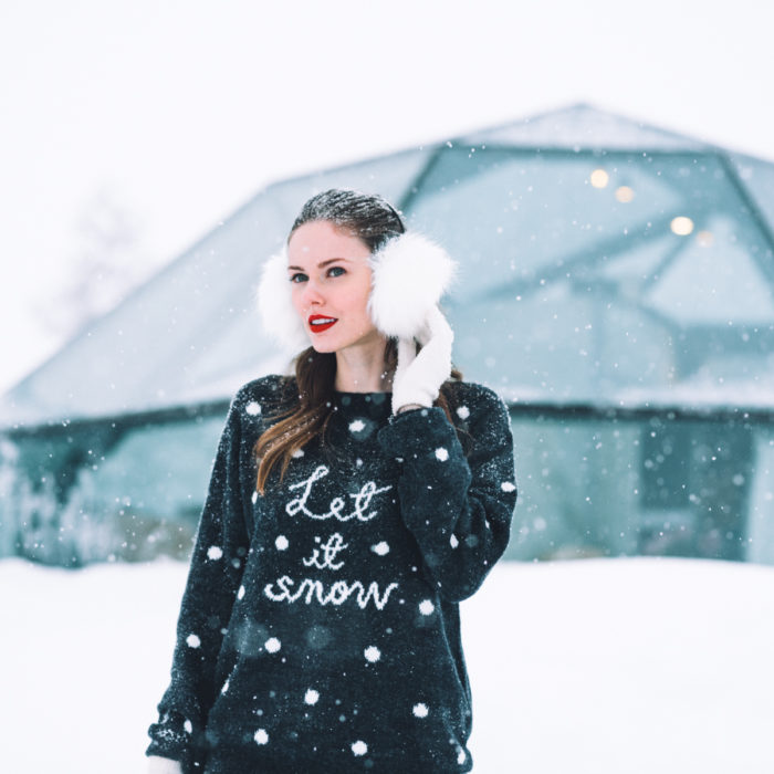 Alyssa Campanella of The A List blog visits the romantic glass igloo at Levin Iglut in Levi, Finland