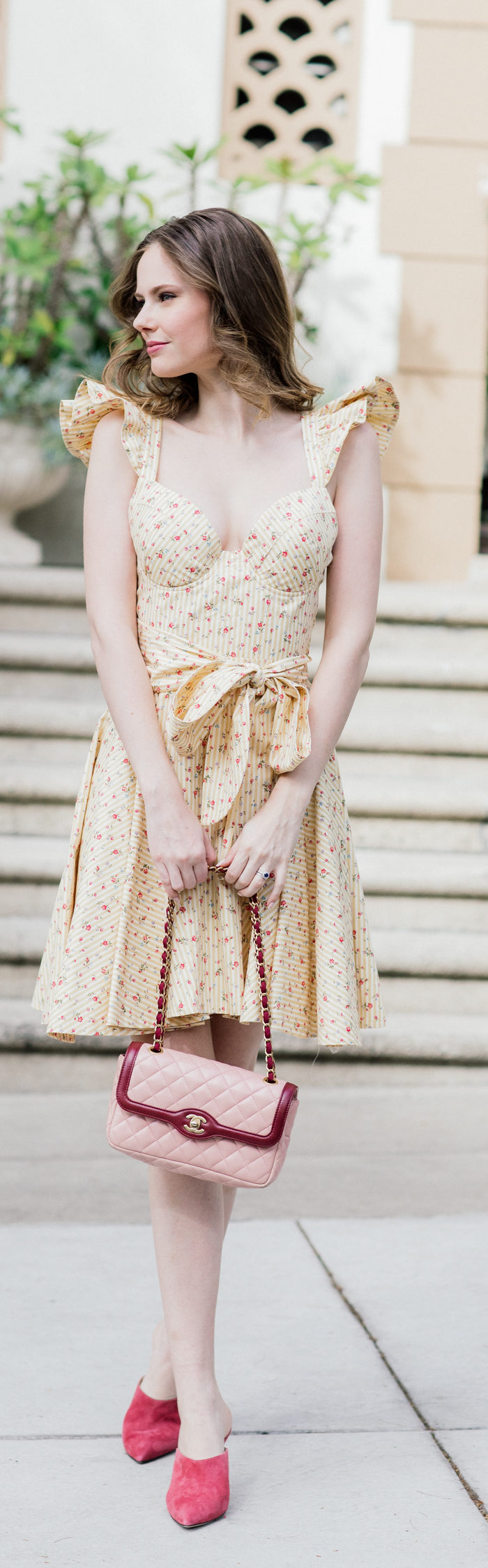 Alyssa Campanella of The A List blog shares her favorite floral dresses wearing Petersyn Cate dress