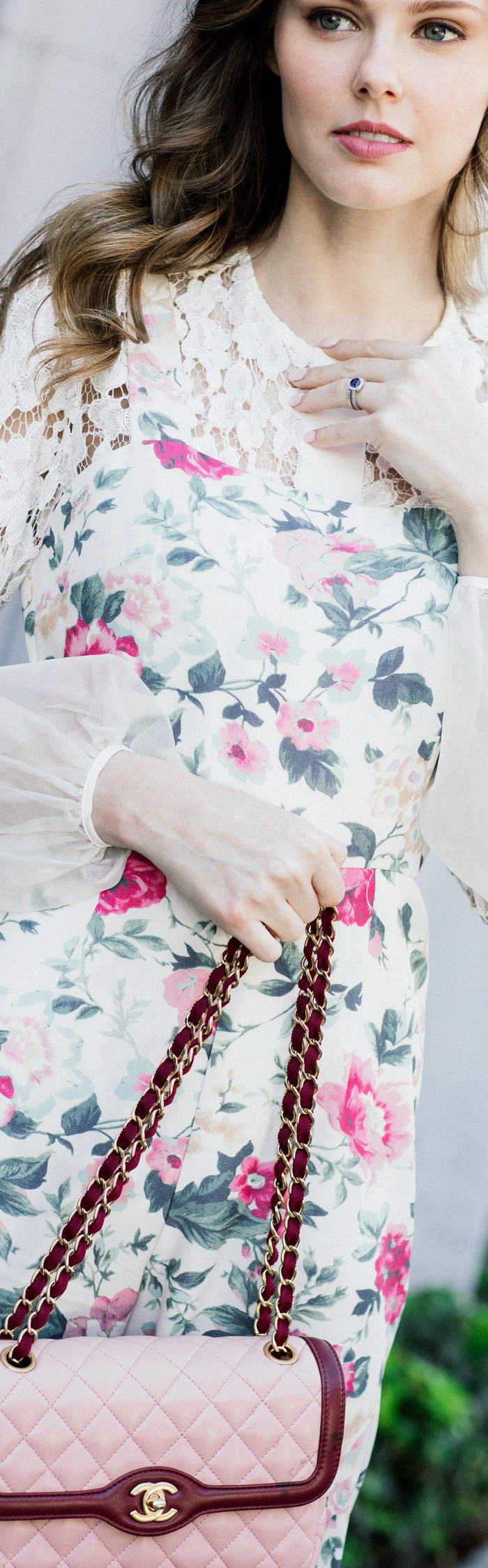 Alyssa Campanella of The A List blog encompasses spring layers wearing Majorelle haven jumpsuit and Thelma Penny Loafers