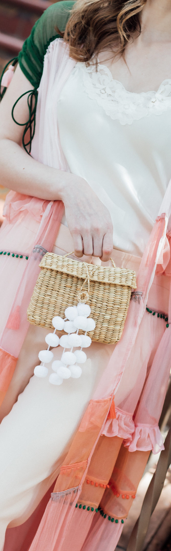 Alyssa Campanella of The A List blog shares style ideas for festival season wearing New Friends Colony Capri Kimono and Nannacay Roge bag