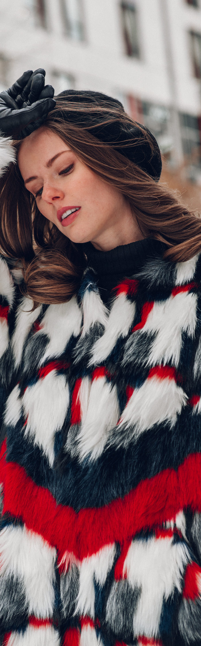 Alyssa Campanella of The A List blog shares glamorous faux fur coats wearing Urbancode London faux fur coat