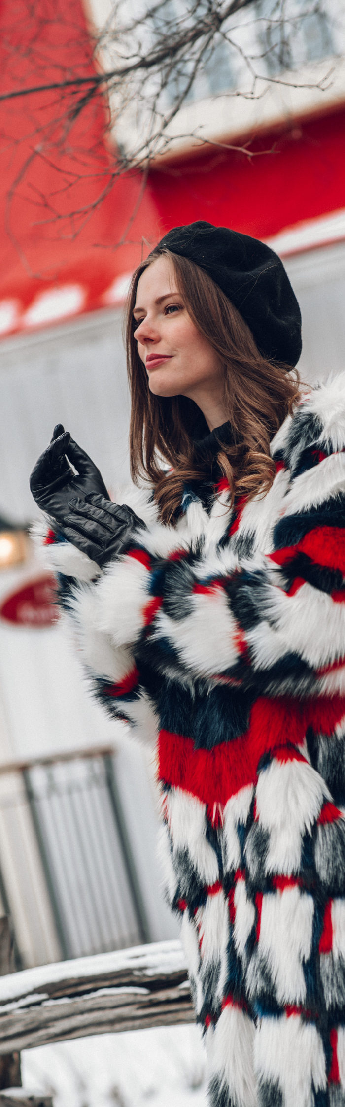 Alyssa Campanella of The A List blog shares glamorous faux fur coats wearing Urbancode London faux fur coat