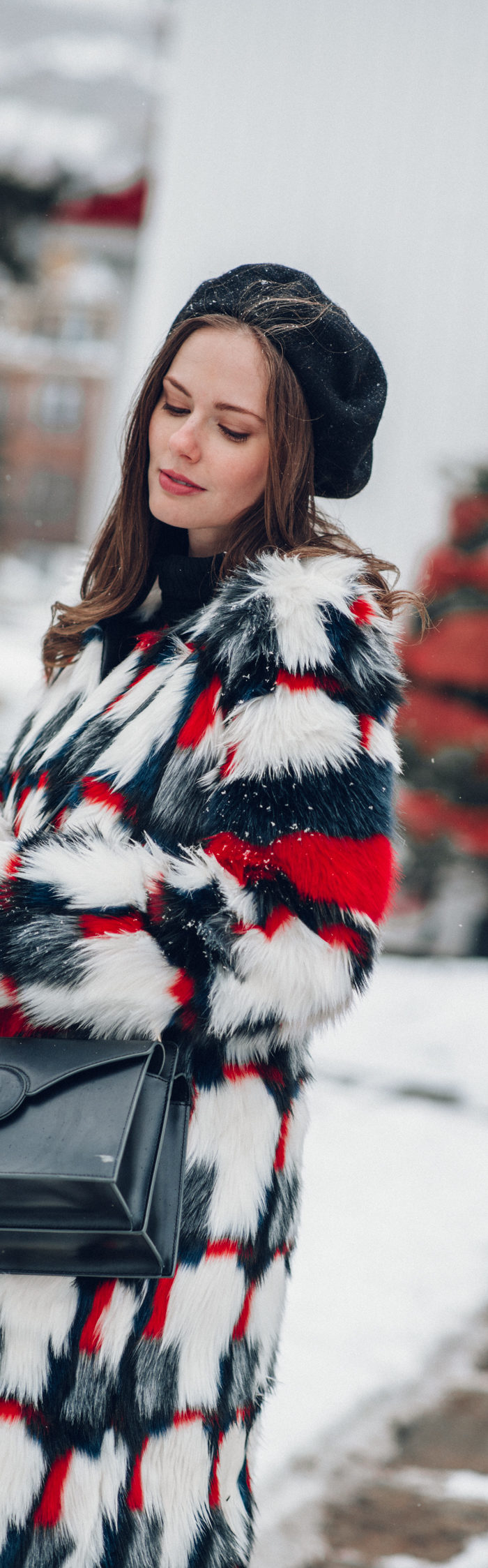 Alyssa Campanella of The A List blog shares glamorous faux fur coats wearing Urbancode London faux fur coat