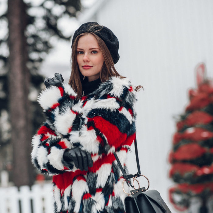 Alyssa Campanella of The A List blog shares glamorous faux fur coats wearing Urbancode London faux fur coat