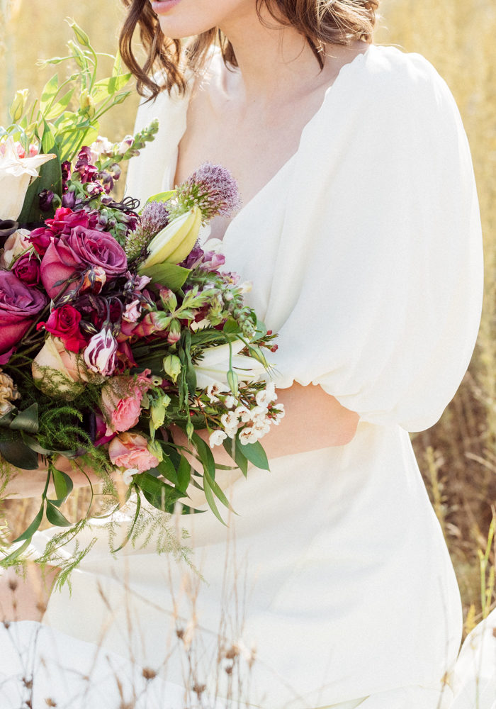 Alyssa Campanella of The A List blog shares her wedding bridal look for the romantic bride with David's Bridal