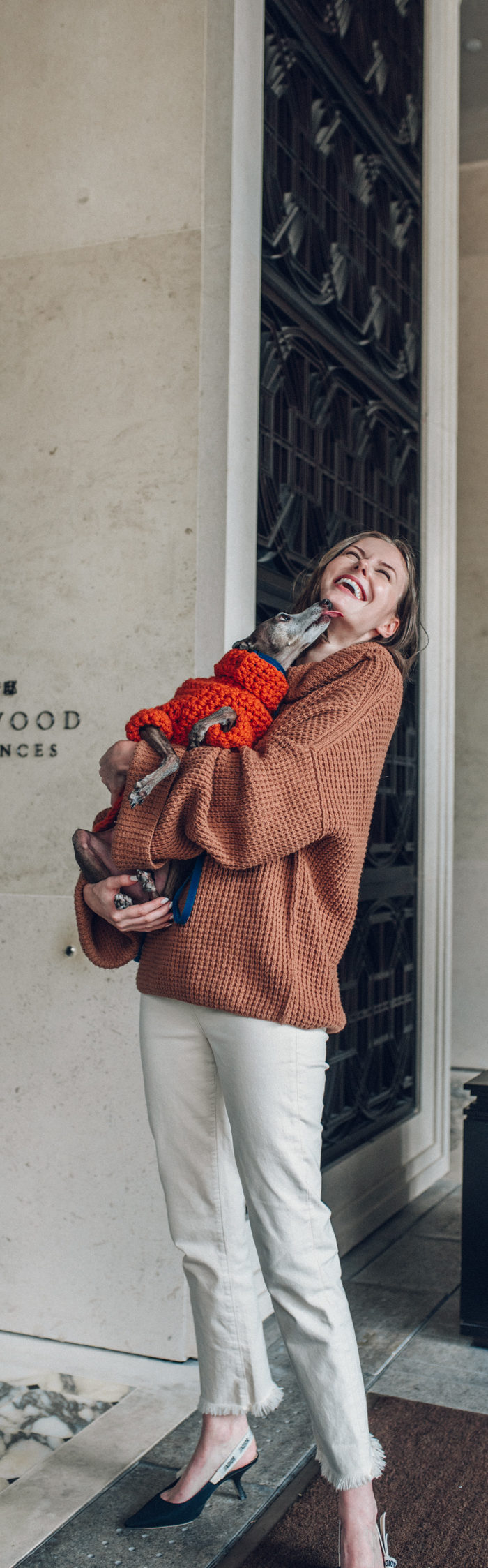 Miss USA 2011 Alyssa Campanella of The A List blog visits Rosewood Hong Kong residences in Tsim Sha Tsui wearing Free People oversized sweater, Paige Hoxton jeans, and Dior slingback heels