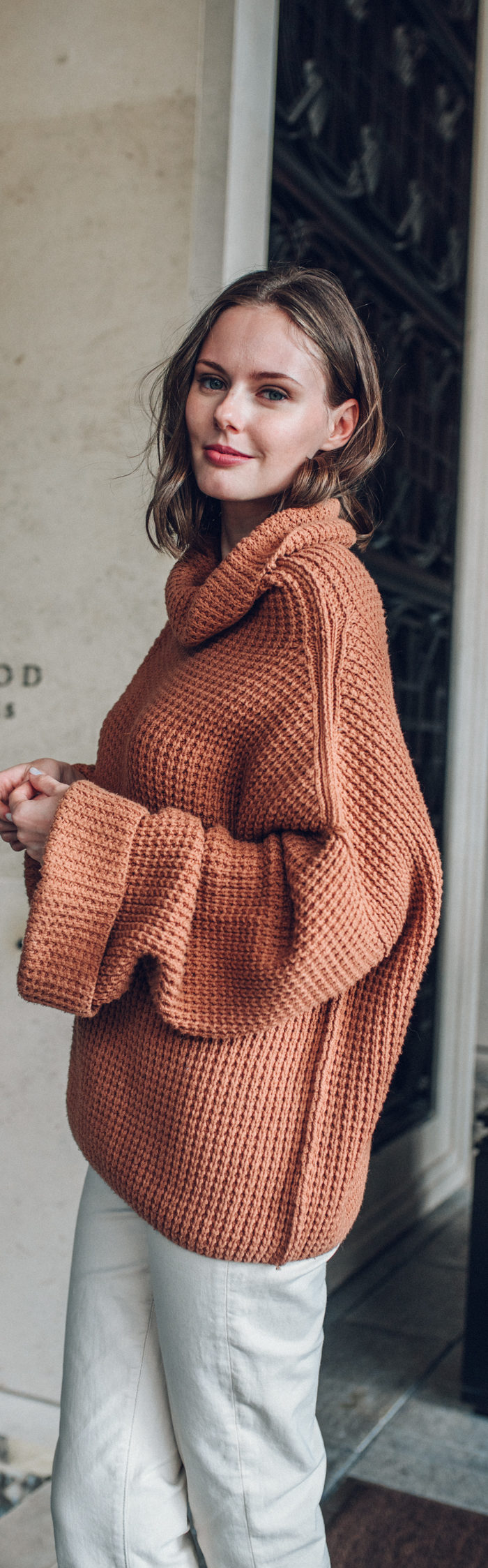 Miss USA 2011 Alyssa Campanella of The A List blog visits Rosewood Hong Kong residences in Tsim Sha Tsui wearing Free People oversized sweater, Paige Hoxton jeans, and Dior slingback heels