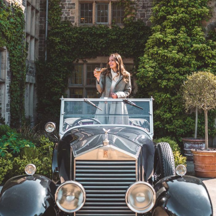 Torrance Coombs and Alyssa Campanella of The A List spends a weekend in Wales on a royal tour with Visit Britain before the royal wedding at Llangoed Hall