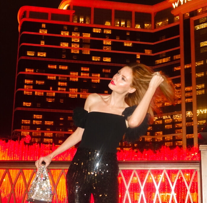 Miss USA 2011 Alyssa Campanella of The A List blog visits Wynn Palace in Macau for Christmas 2023