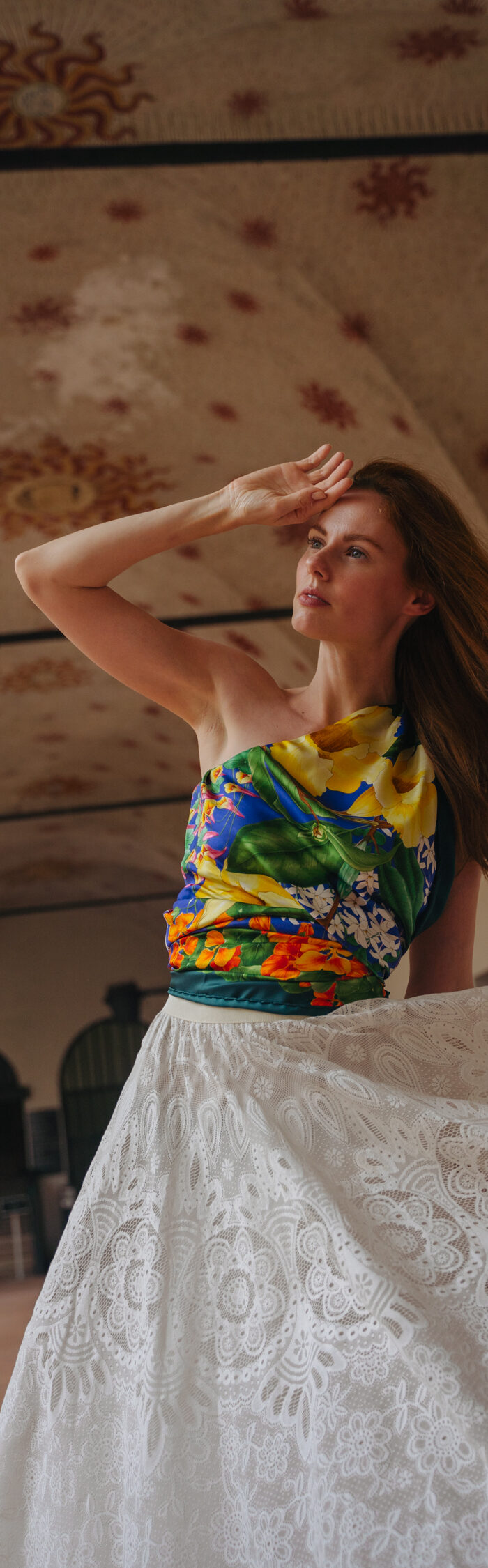 Miss USA 2011 Alyssa Campanella of The A List blog visits Castello Sforzesco in Milan wearing Valentino top, RED Valentino skirt, and Fendi bag