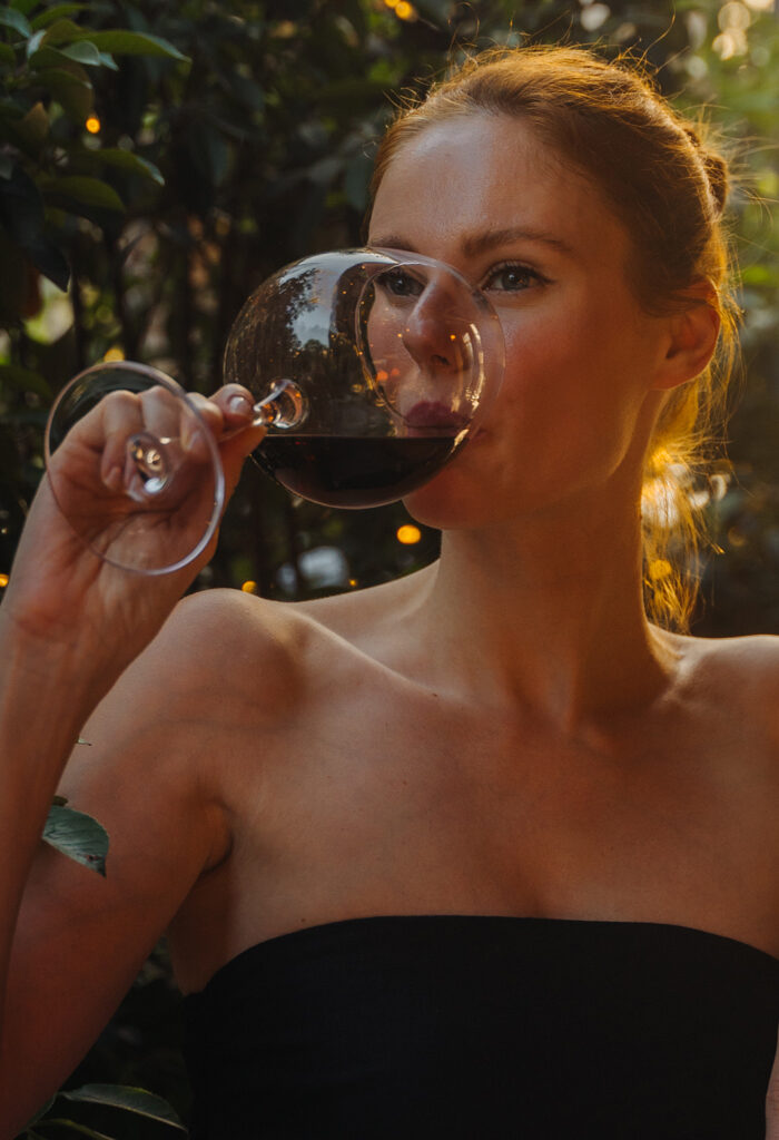 Miss USA 2011 Alyssa Campanella of The A List blog has a romantic dinner in Milan at Cantine wearing Faithfull top, Red Valentino skirt, and Furla bag