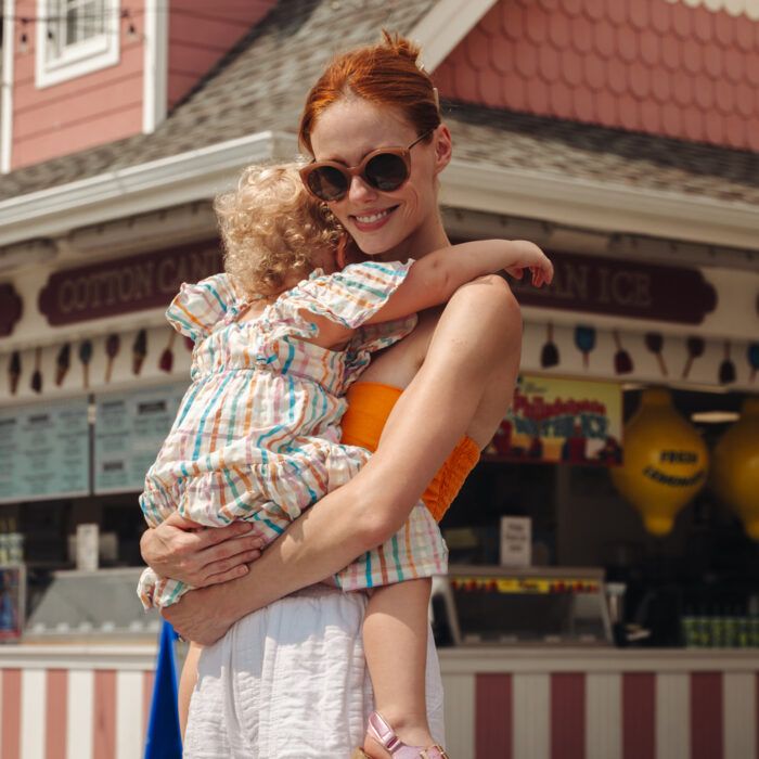 Miss USA 2011 Alyssa Campanella of The A List blog visits Point Pleasant Jenkinson's Boardwalk with her daughter in New Jersey