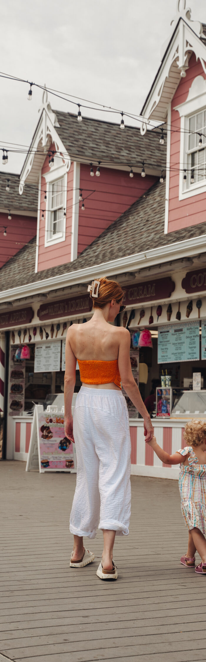 Miss USA 2011 Alyssa Campanella of The A List blog visits Point Pleasant Jenkinson's Boardwalk with her daughter in New Jersey