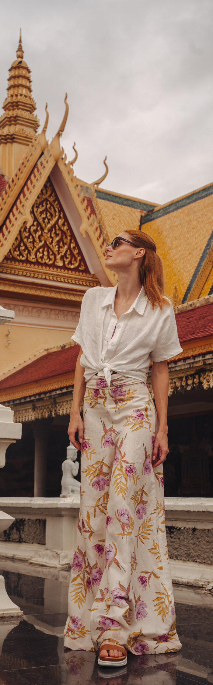 Miss USA 2011 Alyssa Campanella of The A List blog visits the royal palace in Phnom Penh, Cambodia