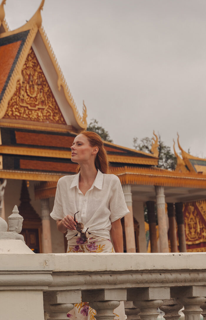 Miss USA 2011 Alyssa Campanella of The A List blog visits the royal palace in Phnom Penh, Cambodia