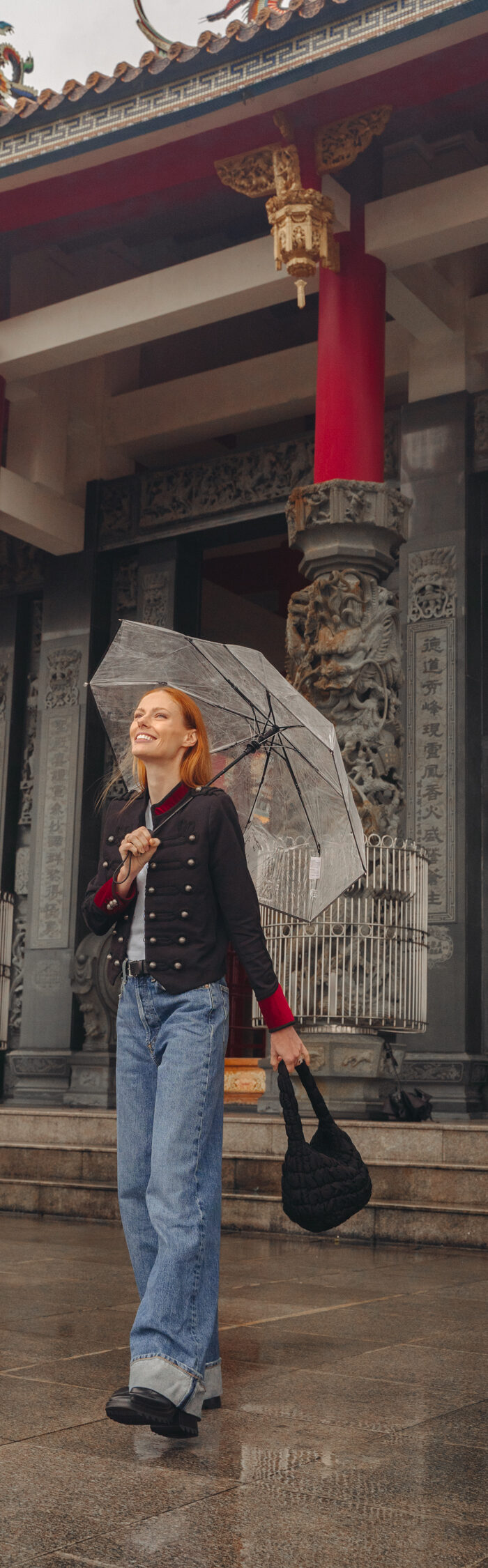 Miss USA 2011 Alyssa Campanella of The A List blog shares 5 spots to visit in Taipei wearing The Kooples military jacket and Agolde Dame jeans.
