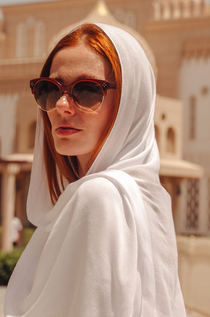 Miss USA 2011 Alyssa Campanella of The A List blog visits Jumeirah Mosque in Dubai
